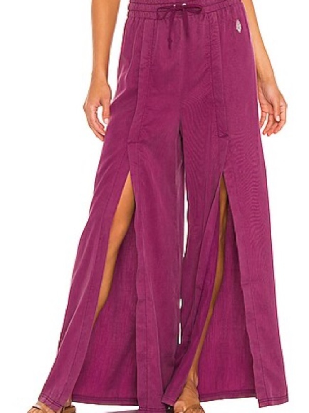 Wide-Leg Split Hem Pants